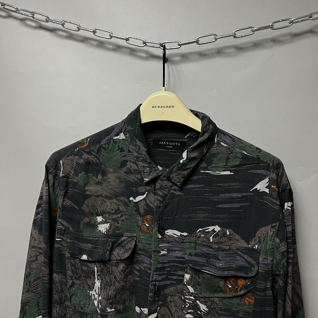 Allsaints Allsaints Redfern Landscape Poplin Shirt Outdoor Long Sleeve Size US L / EU 52-54 / 3 - 3 Thumbnail