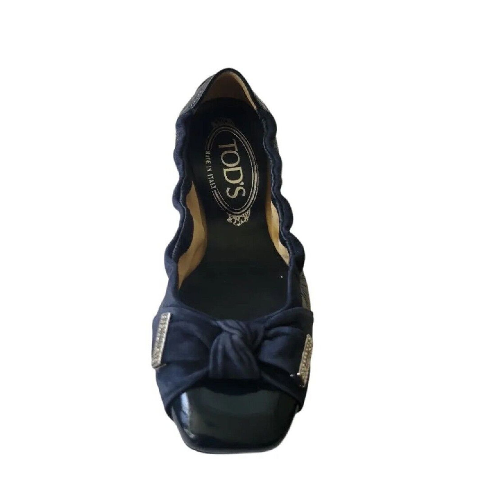 Tod's TOD'S Womens Blue Suede Ballerina Flat Shoes Size EU 35.5 Size US 5.5 / IT 35.5 - 2 Thumbnail