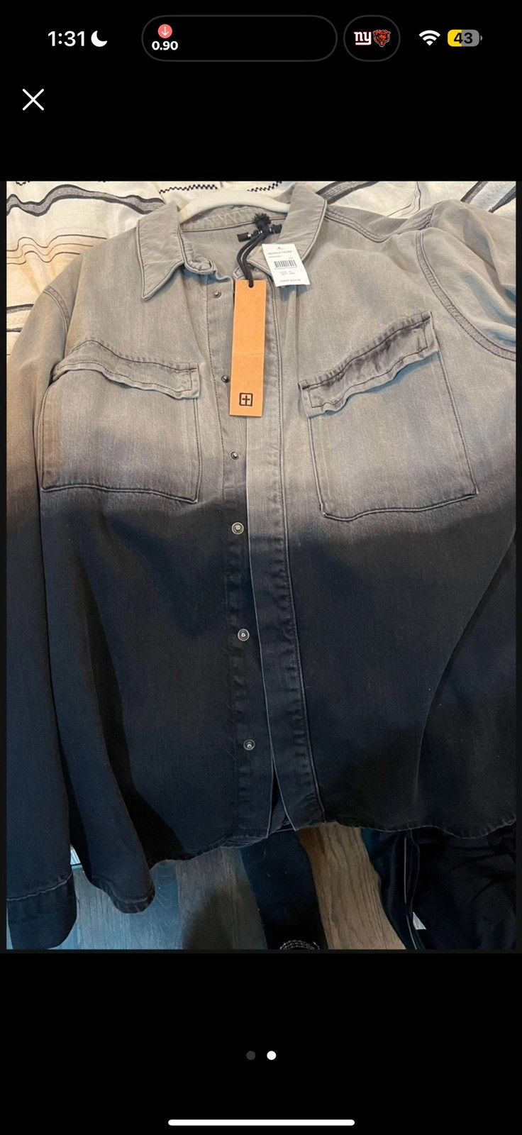 Ksubi Ksubi Grey to Black Dip Dye Denim Shirt Size US XL / EU 56 / 4 - 1 Thumbnail