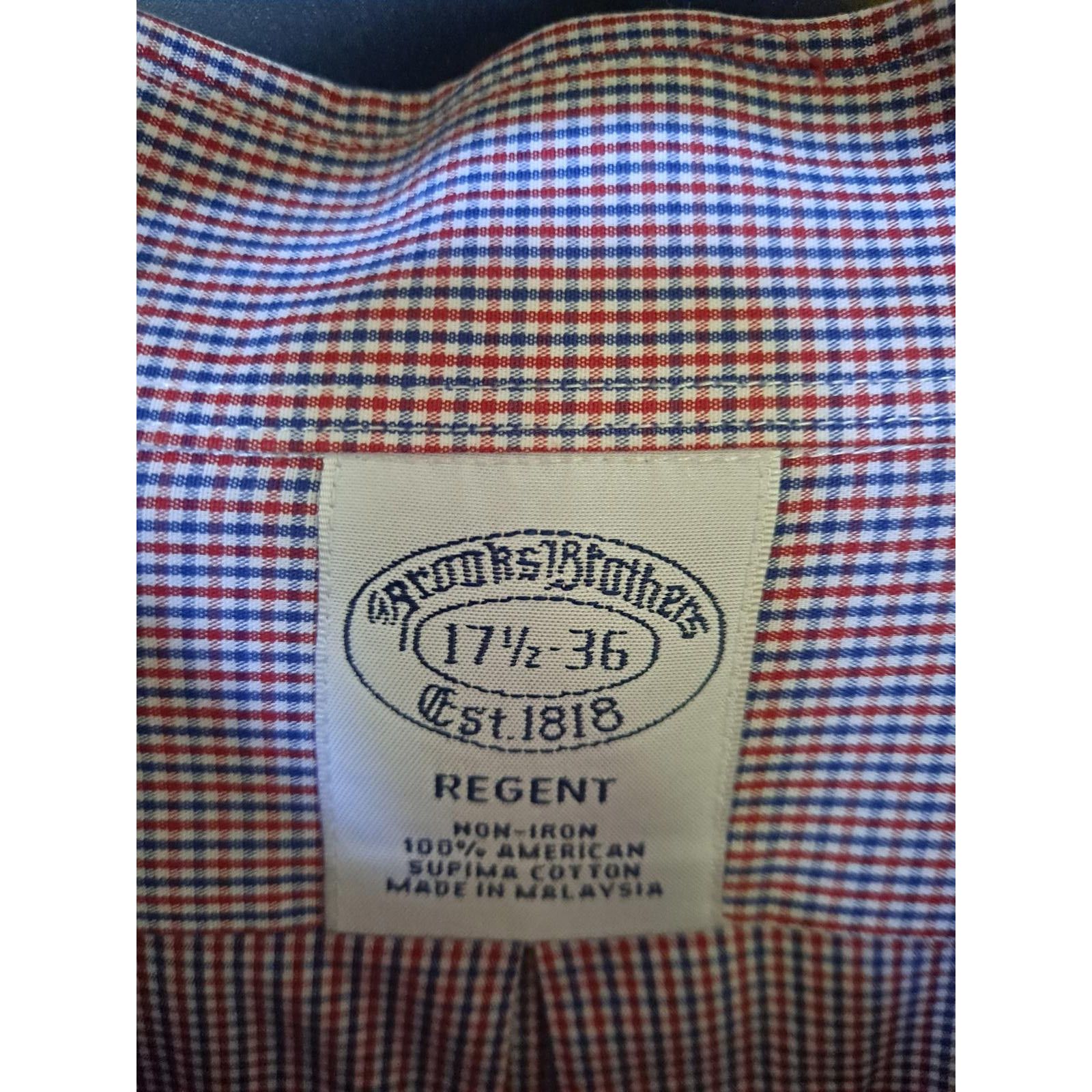 Brooks Brothers Brooks Brothers Button Up Red White and Blue Checked Shirt Size US L / EU 52-54 / 3 - 3 Thumbnail