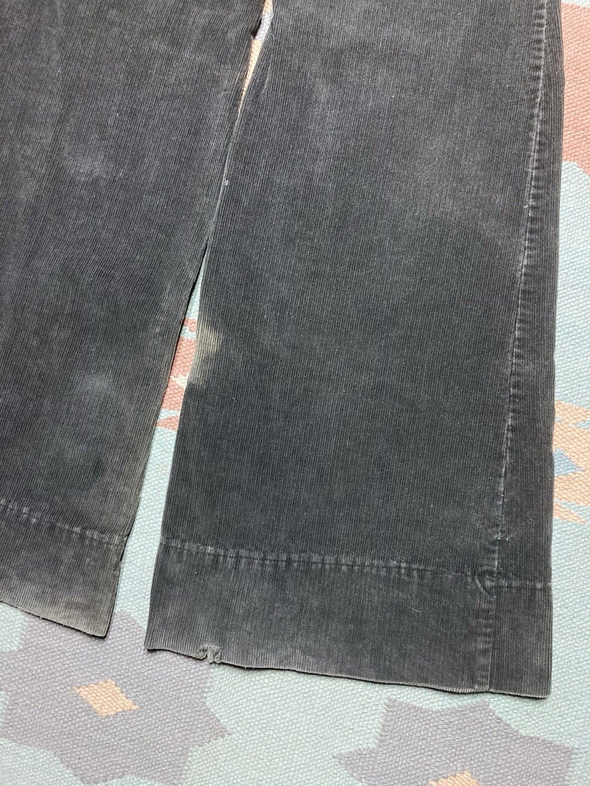 Vintage 70s corduroy bell bottoms elephant flare pants black 28x32 Size 28" / US 6 / IT 42 - 2 Thumbnail