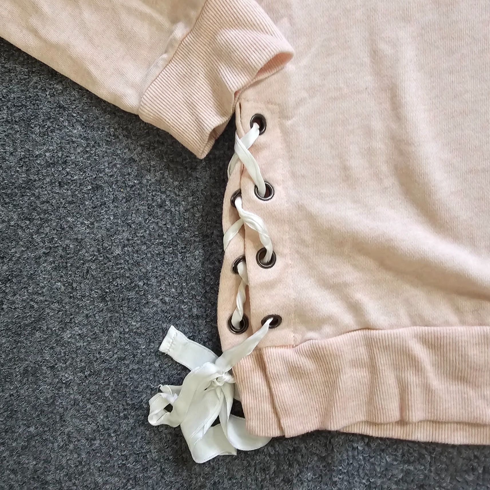 Vintage Aerie Sweatshirt Women XXL Pink Long Sleeve Lace Up Crew Neck Casual Comfort Pullover Jersey Knit Casual Women's Style Oversized Fall Winter Spring Size XXL / US 16-18 / IT 52-54 - 5 Thumbnail