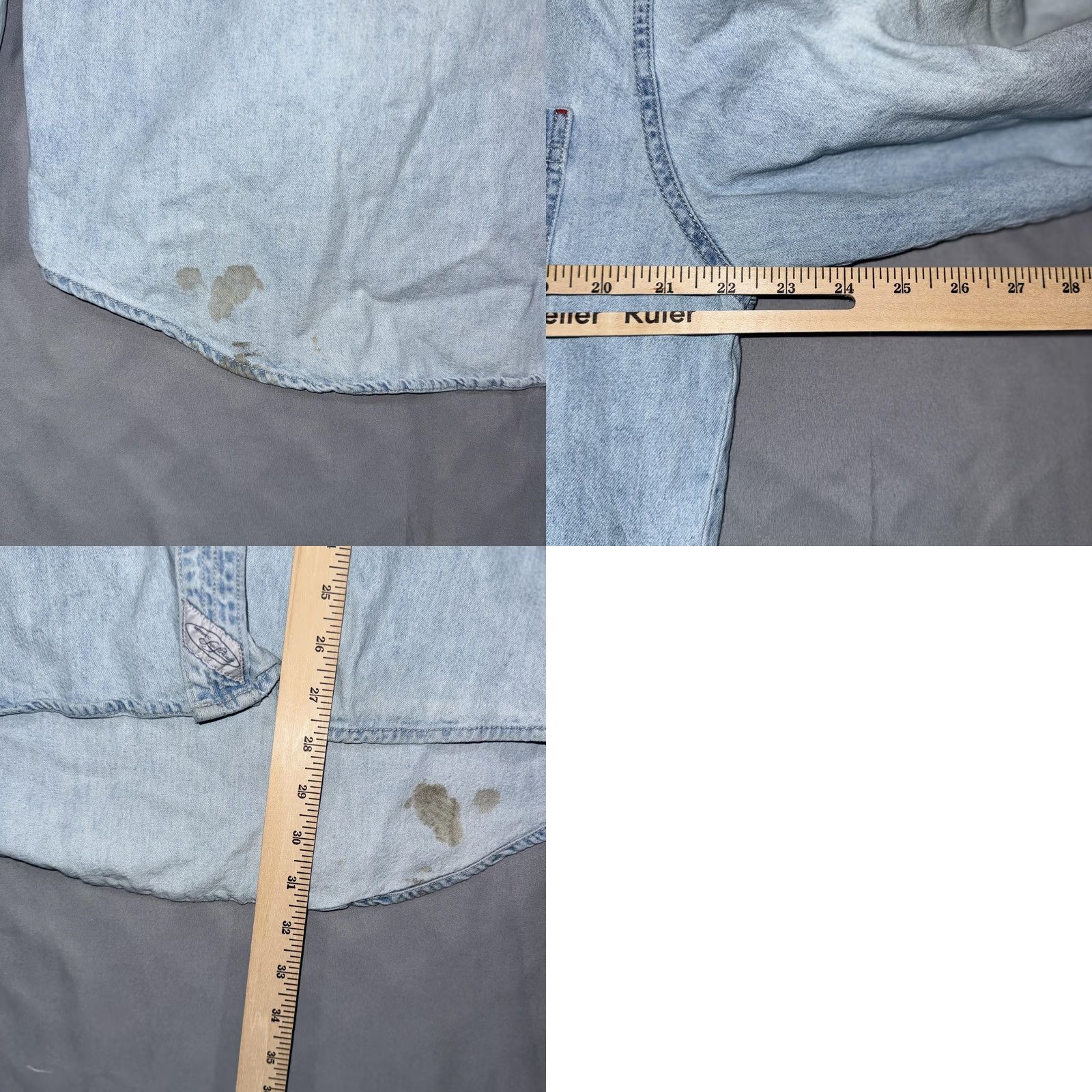 Levi's VINTAGE Levi's Light Wash Distressed Denim Shirt Mens M Long Sleeve Button-Up Collar Pocket 100% Cotton Blue Size US M / EU 48-50 / 2 - 8 Thumbnail