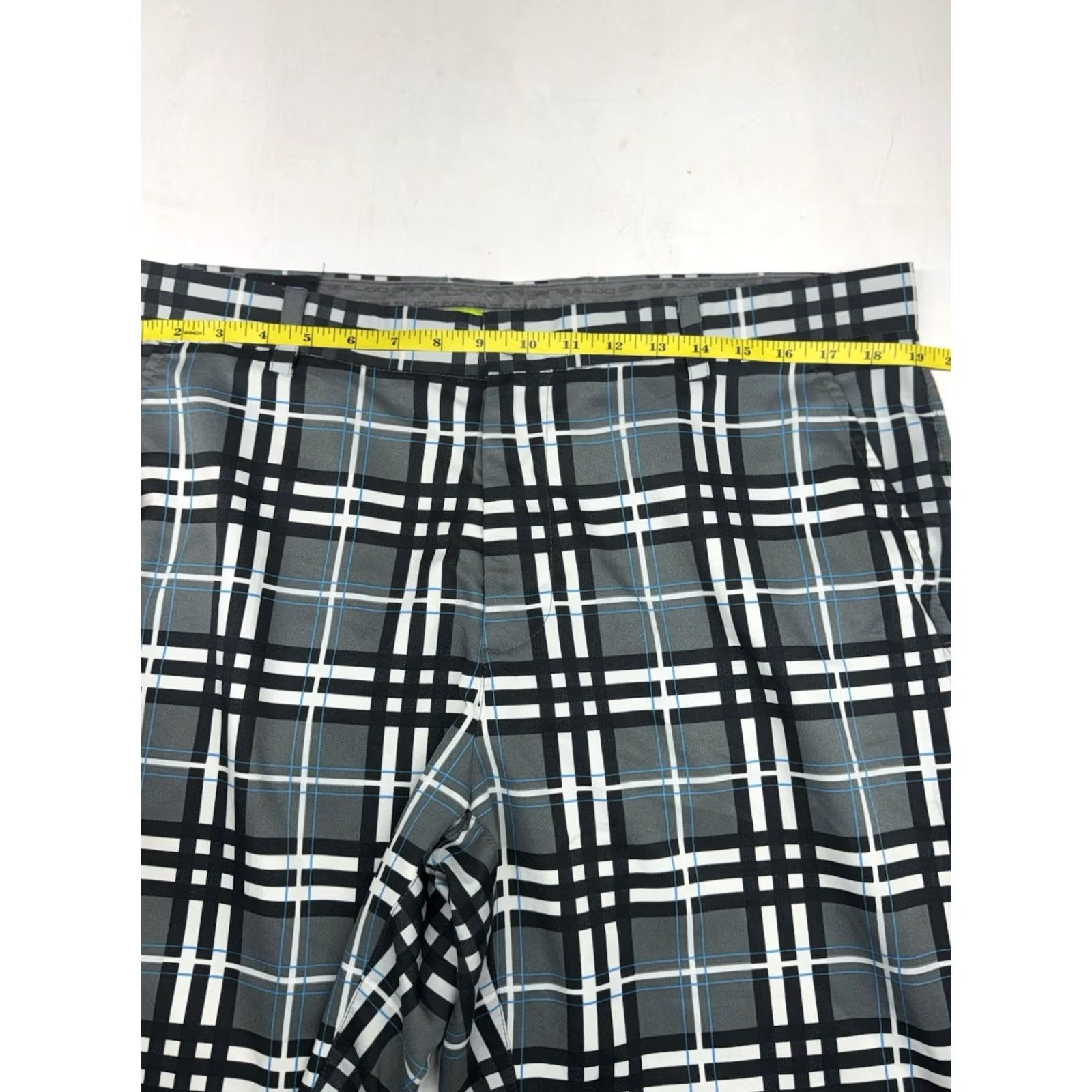 Vintage Sligo Chino Pants Mens 36x24 Tartan Check Black Blue Polyester Straight Fit Regular Inseam 24in Wool/Poly? Size US 36 / EU 52 - 6 Thumbnail