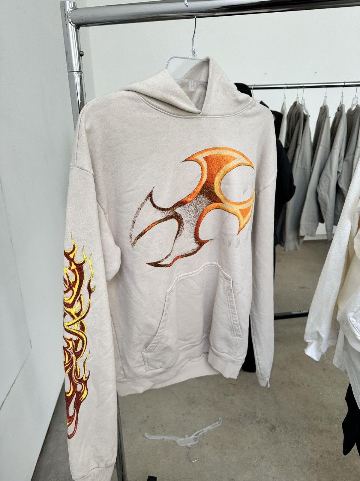 Basketcase Gallery Cream and Yellow “Beyblade” Hoodie
