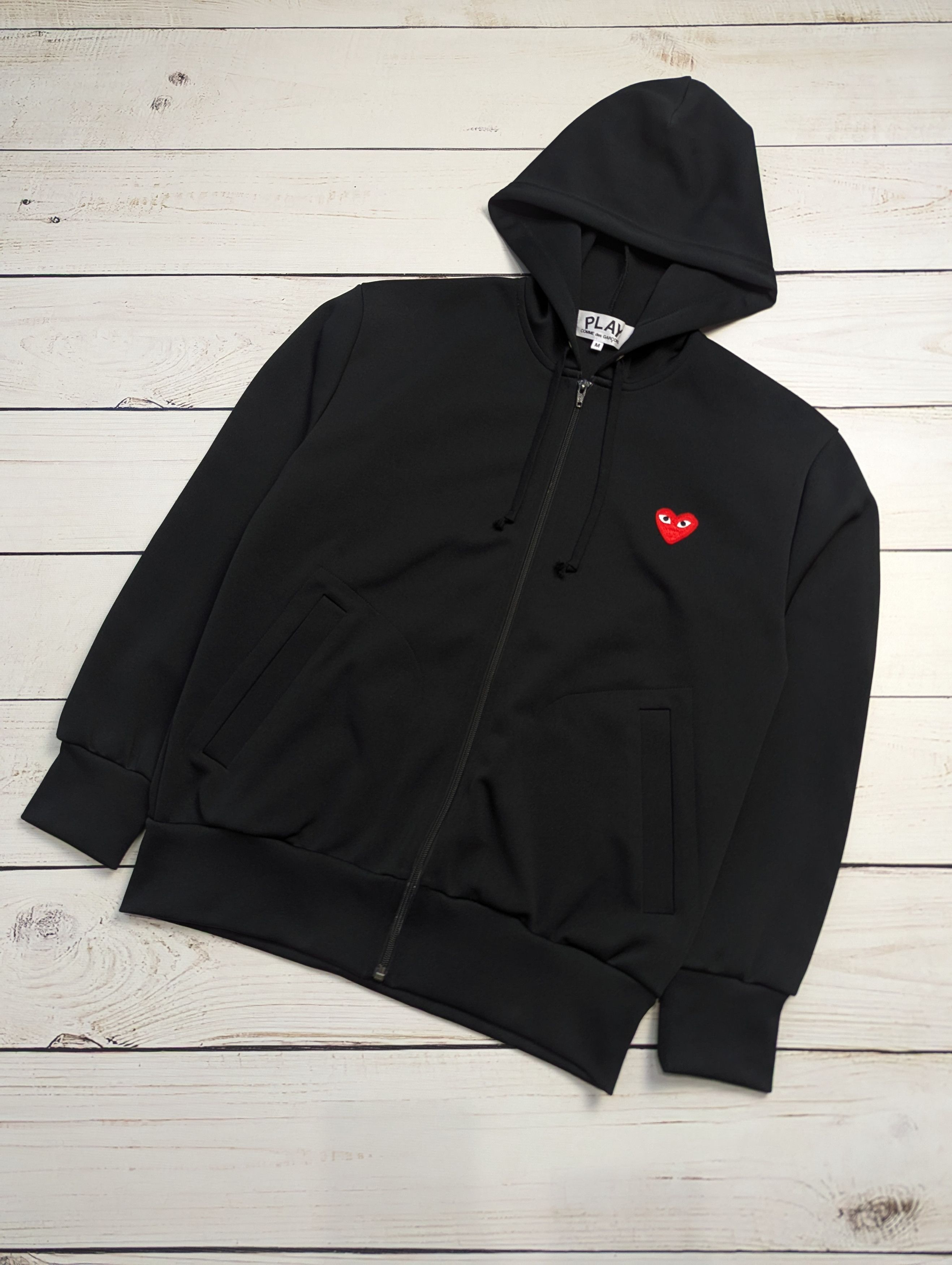 zip up comme des garcons black on black