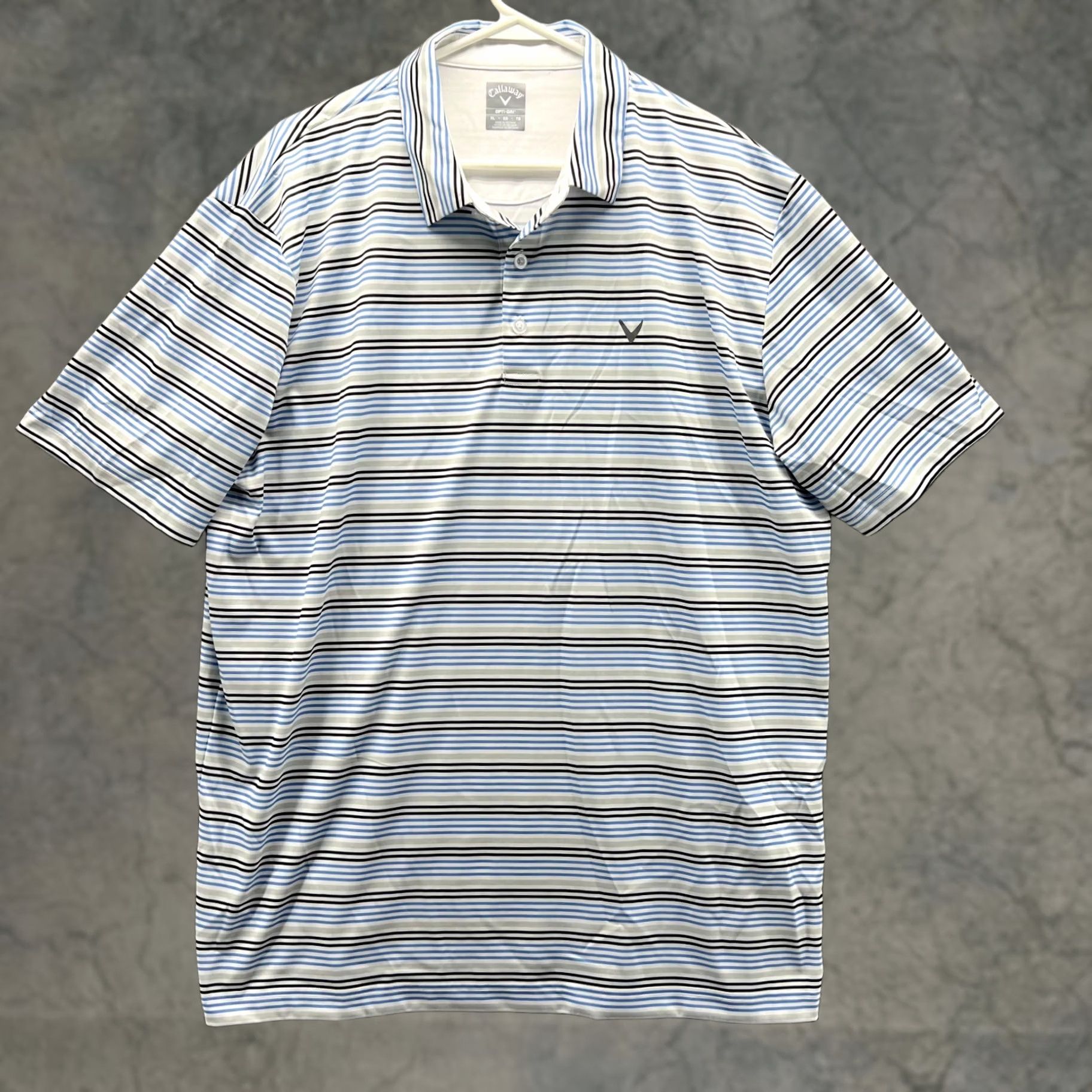 Callaway VINTAGE Callaway Polo Shirt Men XL Blue Striped Opti Dri Polyester Golf Shirt Size US XL / EU 56 / 4 - 1 Thumbnail
