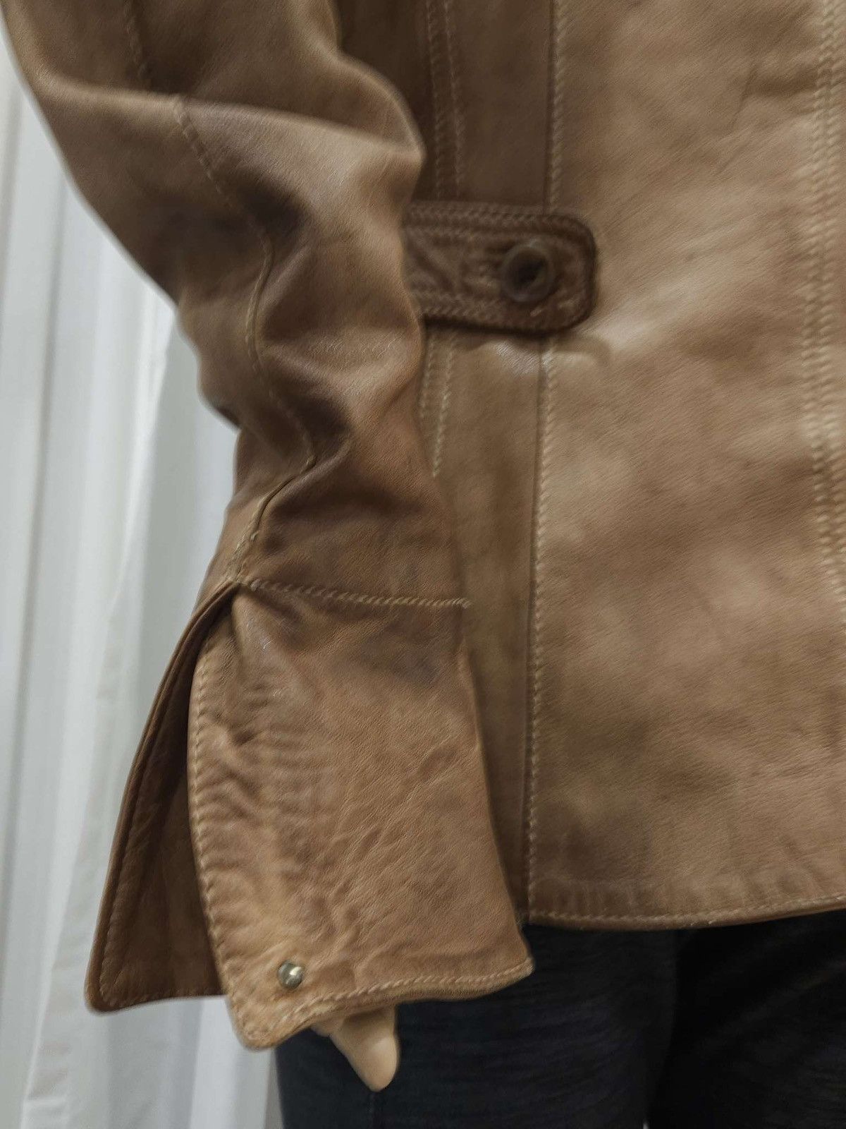 Vintage Super Soft Real Leather Distressed Patina Jacket By Blur Size M / US 6-8 / IT 42-44 - 15 Thumbnail