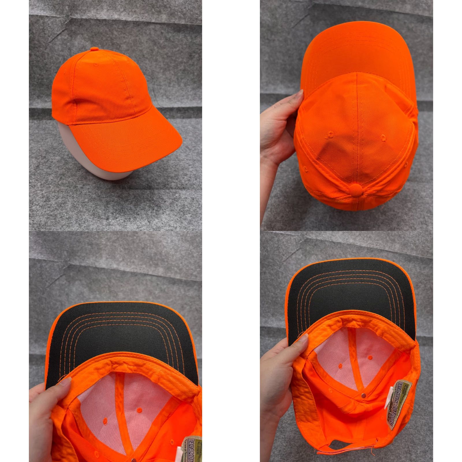 Vintage Paramount Outdoors Hat Strap Back Adult One Size Orange Hike High Visibility Hat/Cap Men Sung? Size ONE SIZE - 8 Thumbnail