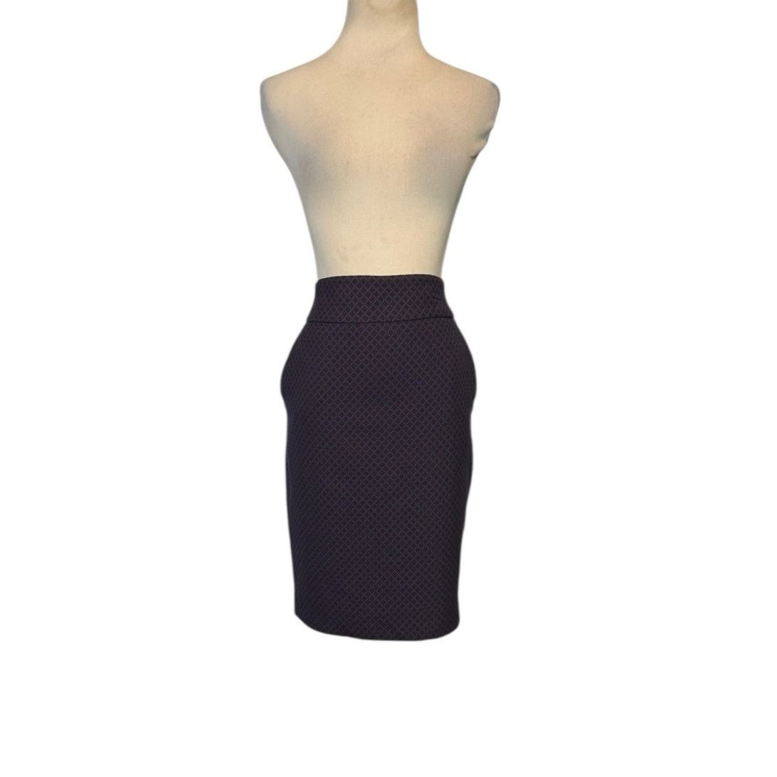 Express Express blue red geometrical print pencil skirt size 4 Size 27" / US 4 / IT 40 - 8 Thumbnail
