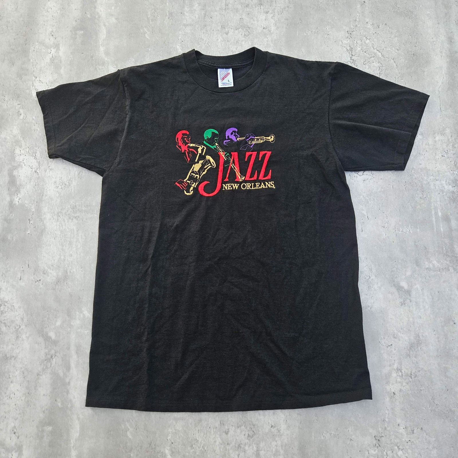Jerzees Vintage Y2K New Orleans Jazz Men's Large T Shirt Size US L / EU 52-54 / 3 - 1 Thumbnail