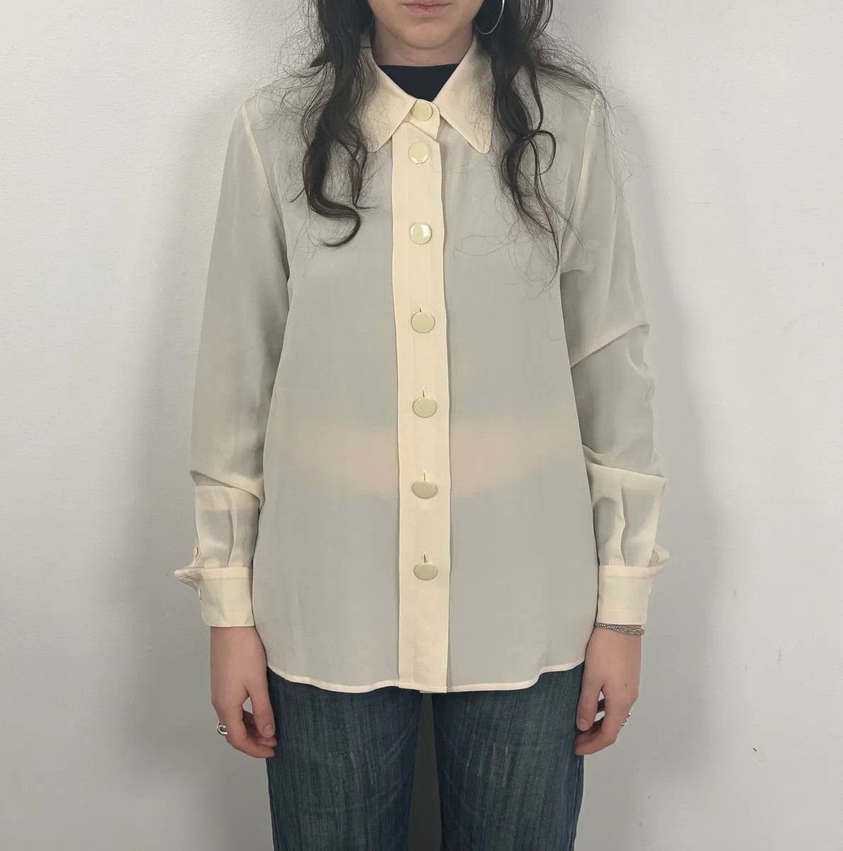 chloma Chloé Creamy Beige Buttoned Classy Shirt Size M / US 6-8 / IT 42-44 - 2 Thumbnail