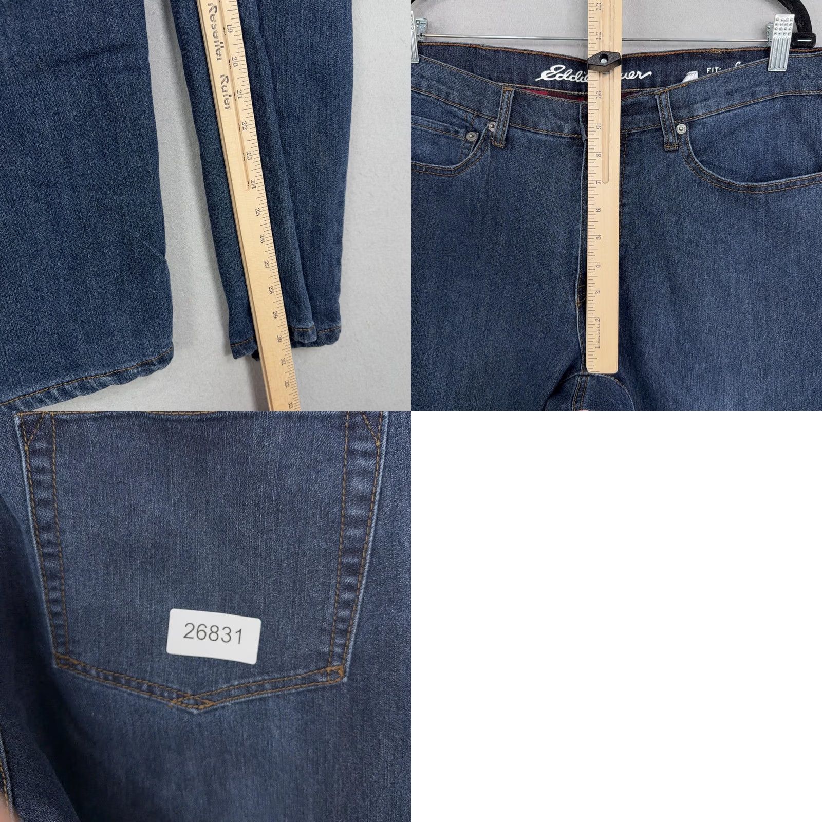 Eddie Bauer Eddie Bauer Jeans Mens 36x32 Blue Medium Wash Flannel Lined Straight Fit Denim Jeans Size US 36 / EU 52 - 9 Thumbnail