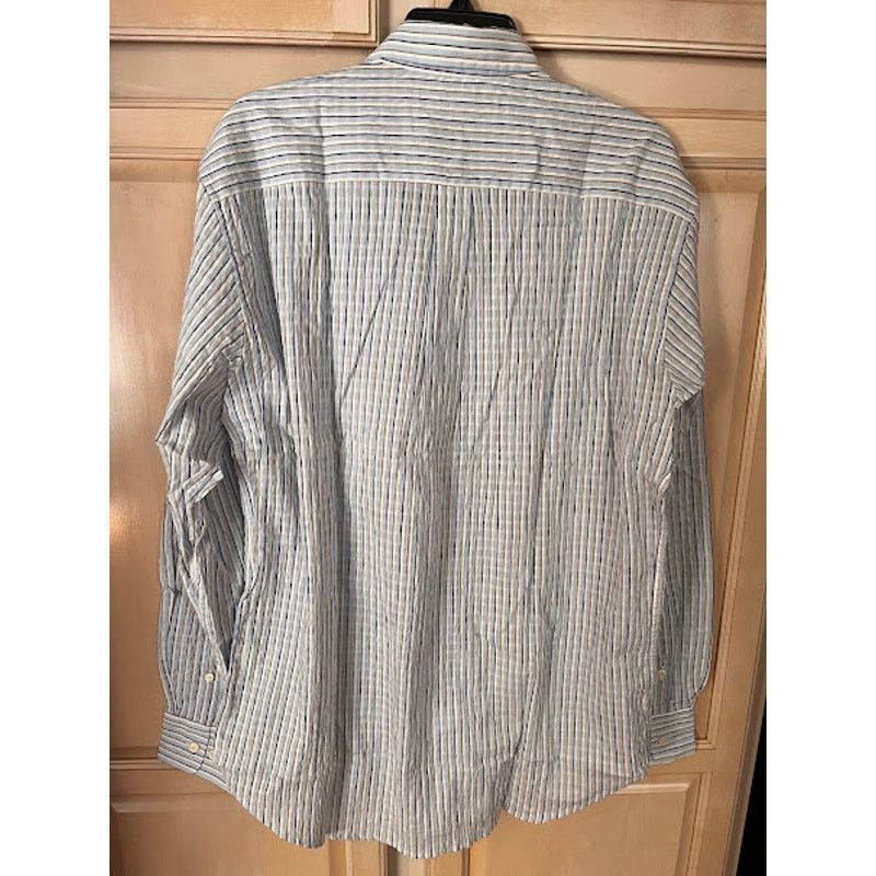 Valentino Vintage 80s New Valentino Jeans Shirt Stripe Seersucker Size US XL / EU 56 / 4 - 2 Thumbnail