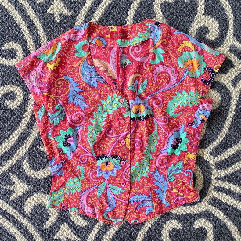 Kenzo KENZO Vintage Pechlery cashew blossom short sleeves Size M / US 6-8 / IT 42-44 - 1 Thumbnail
