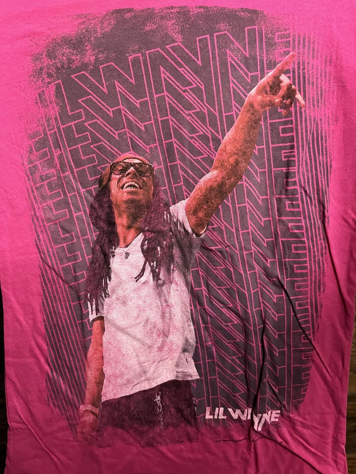 Designer Lil Wayne Juniors Tee - Lil Wayne Pink T-shirt Womens - M Size M / US 6-8 / IT 42-44 - 3 Thumbnail