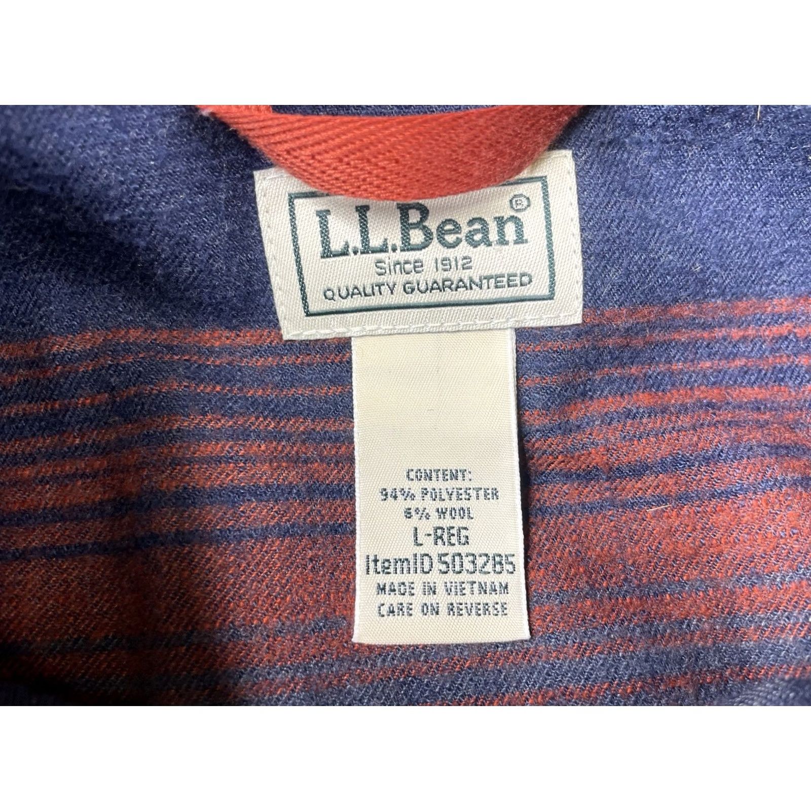Vintage L.L. Bean Shirt Men L Katahdin Wool Blend Flannel Snap Button-Up Geometric Blue 503285 Mens Regular Long Sleeve Size US L / EU 52-54 / 3 - 3 Thumbnail