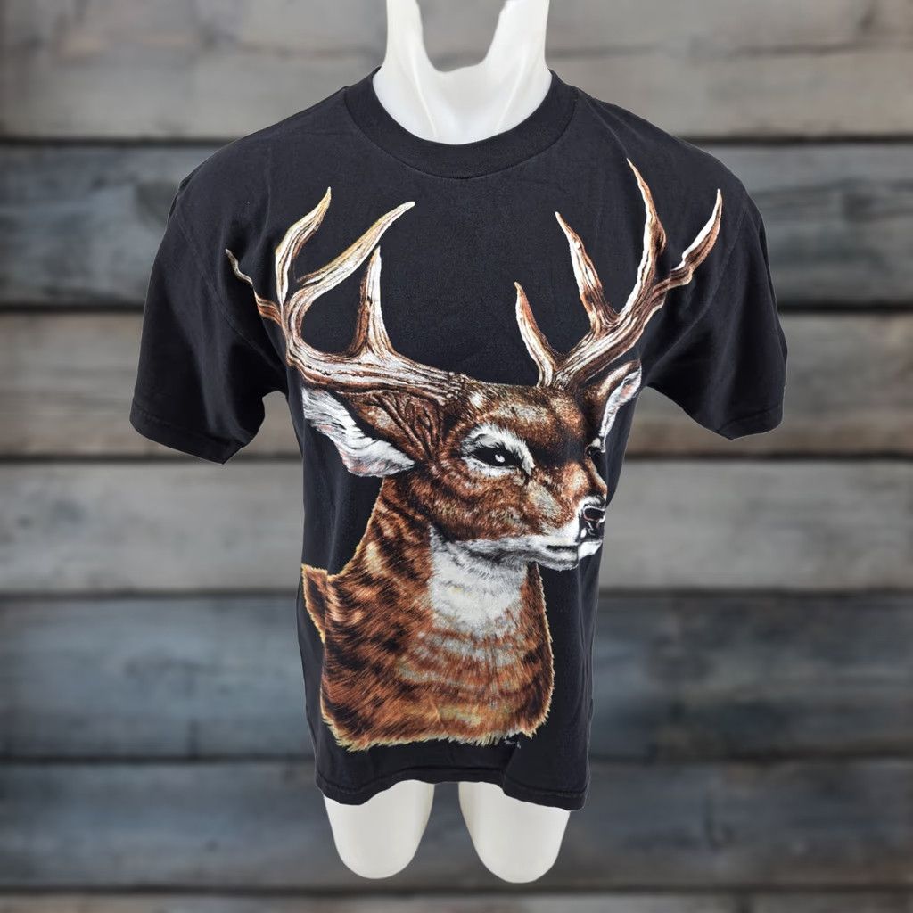 Vintage VINTAGE Hyland Shirt Men T-Shirt Graphic Print Deer Hunting Whitetail Buck G's Outdoors Black Size L Size US L / EU 52-54 / 3 - 1 Thumbnail