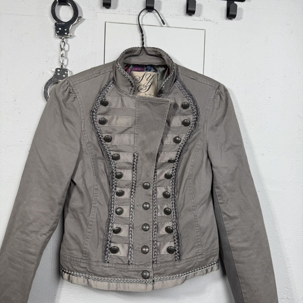 Japanese Brand OOs Napoleon Military Denim Blazer Jacket PPFM Balmain Vibe Size XS / US 0-2 / IT 36-38 - 4 Thumbnail