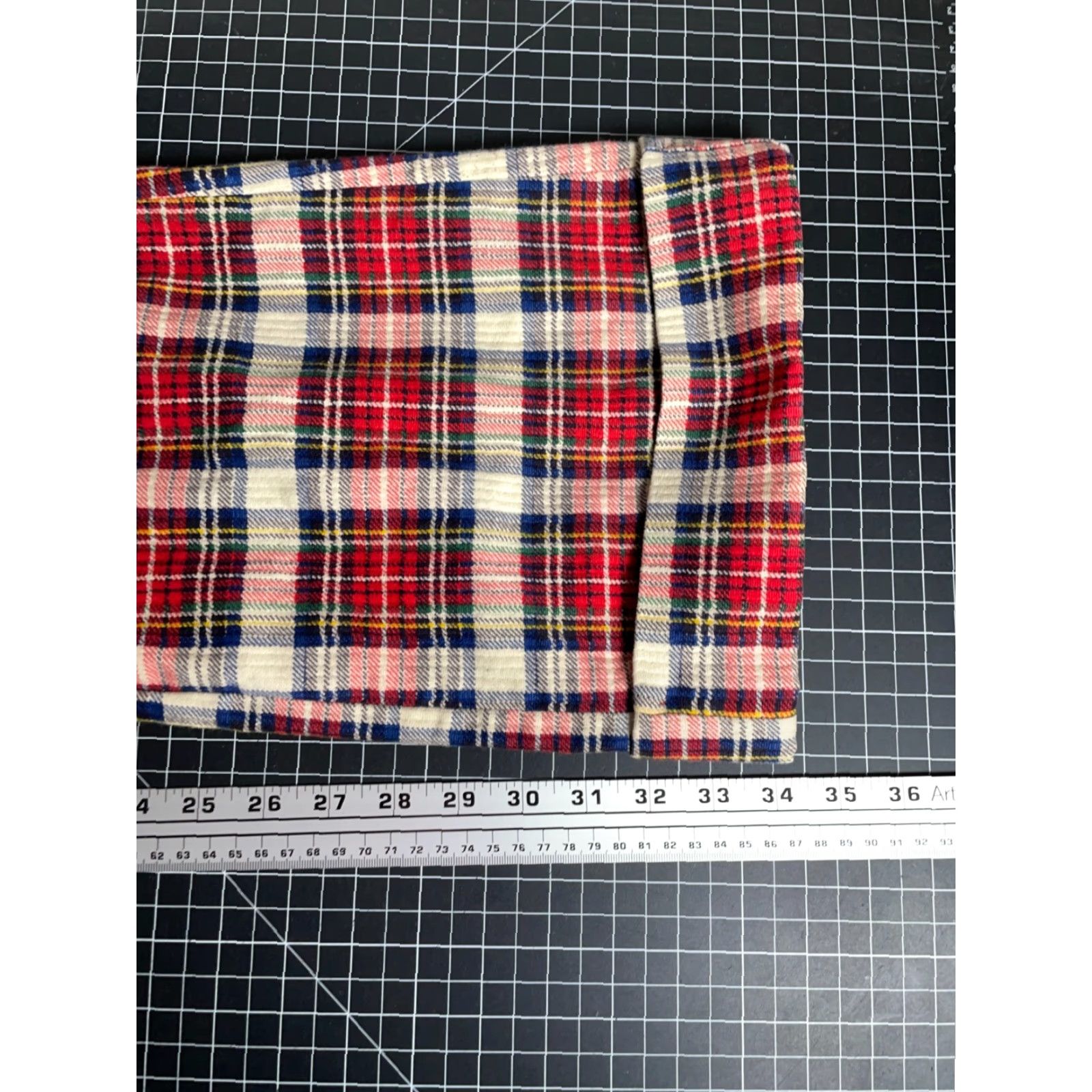 Bell VINTAGE 70s Corduroy Flare Bell Bottom Pants Men 29 x 34 Red Plaid Talon Zip Cuffed Size US 29 - 6 Thumbnail
