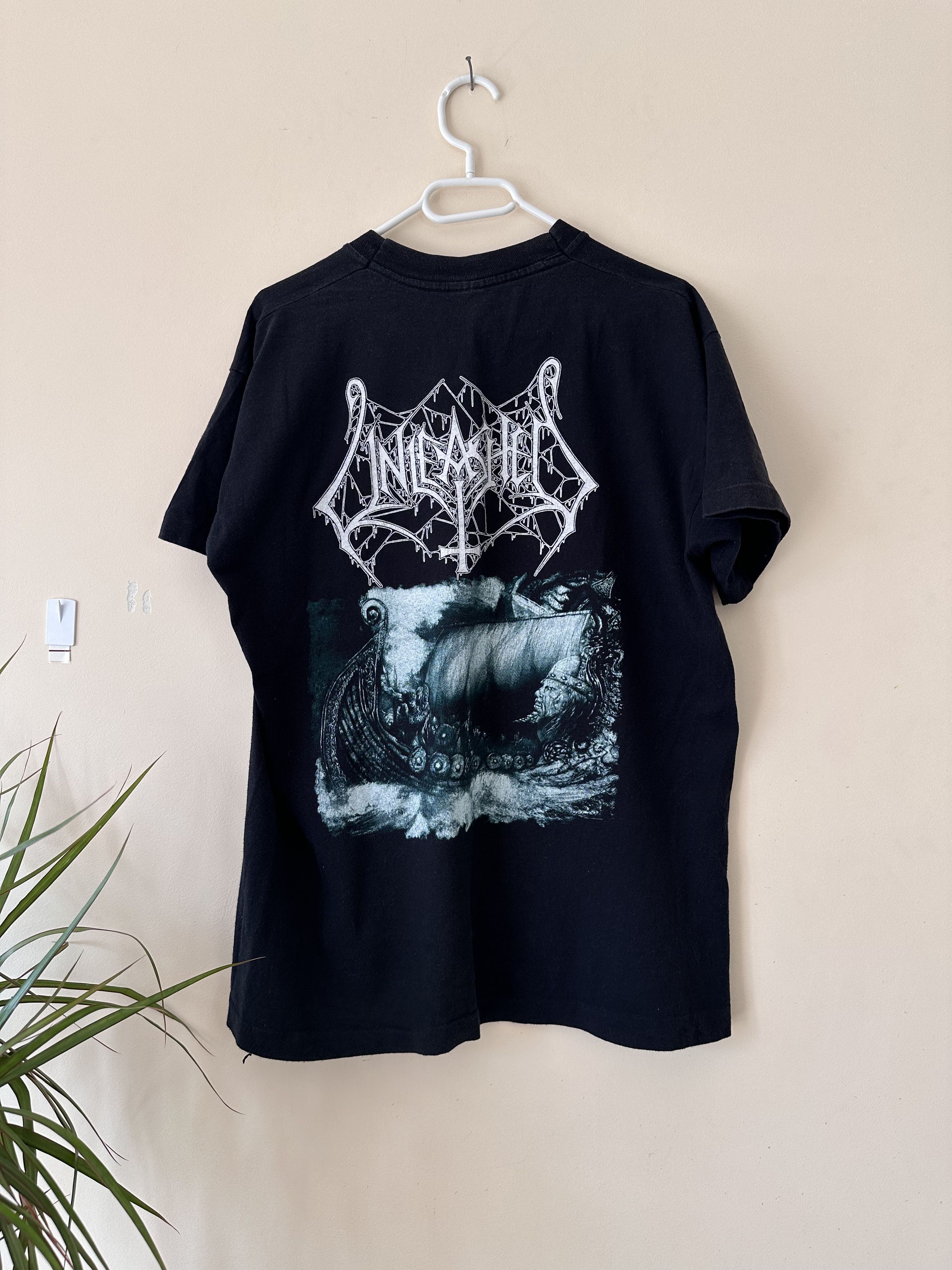 Band Tees × Vintage Vintage Unleashed Across the Open Sea tee rock metal Size US M / EU 48-50 / 2 - 2 Thumbnail