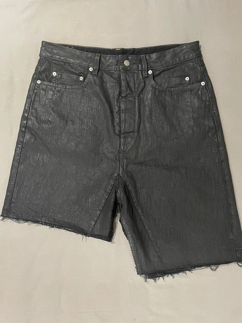 Rick Owens SS19 Babel Waxed Denim Shorts dmc