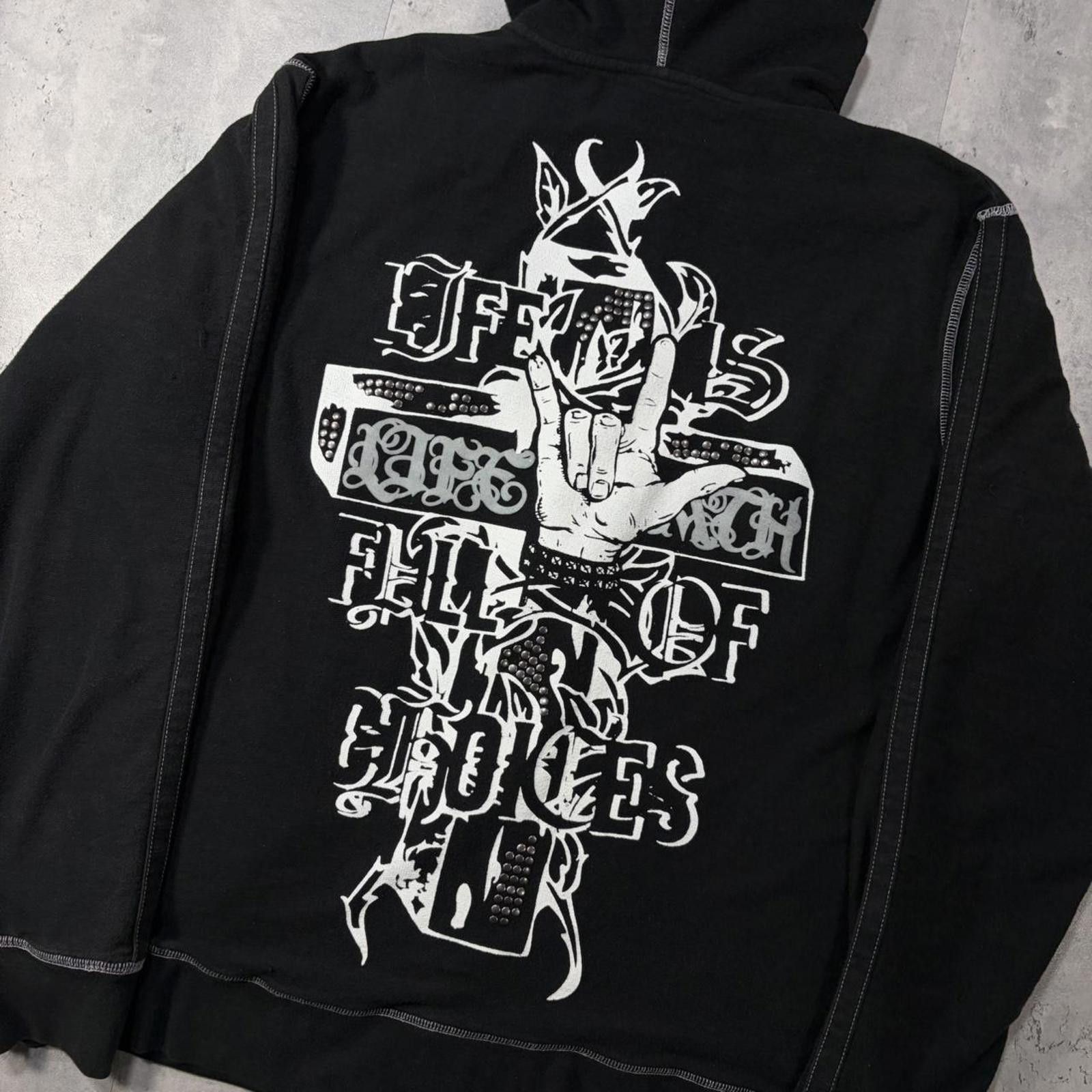 Other Y2L Black Label Grunge Thermal Lined Gothic Zip Up Hoodie Size US L / EU 52-54 / 3 - 7 Thumbnail