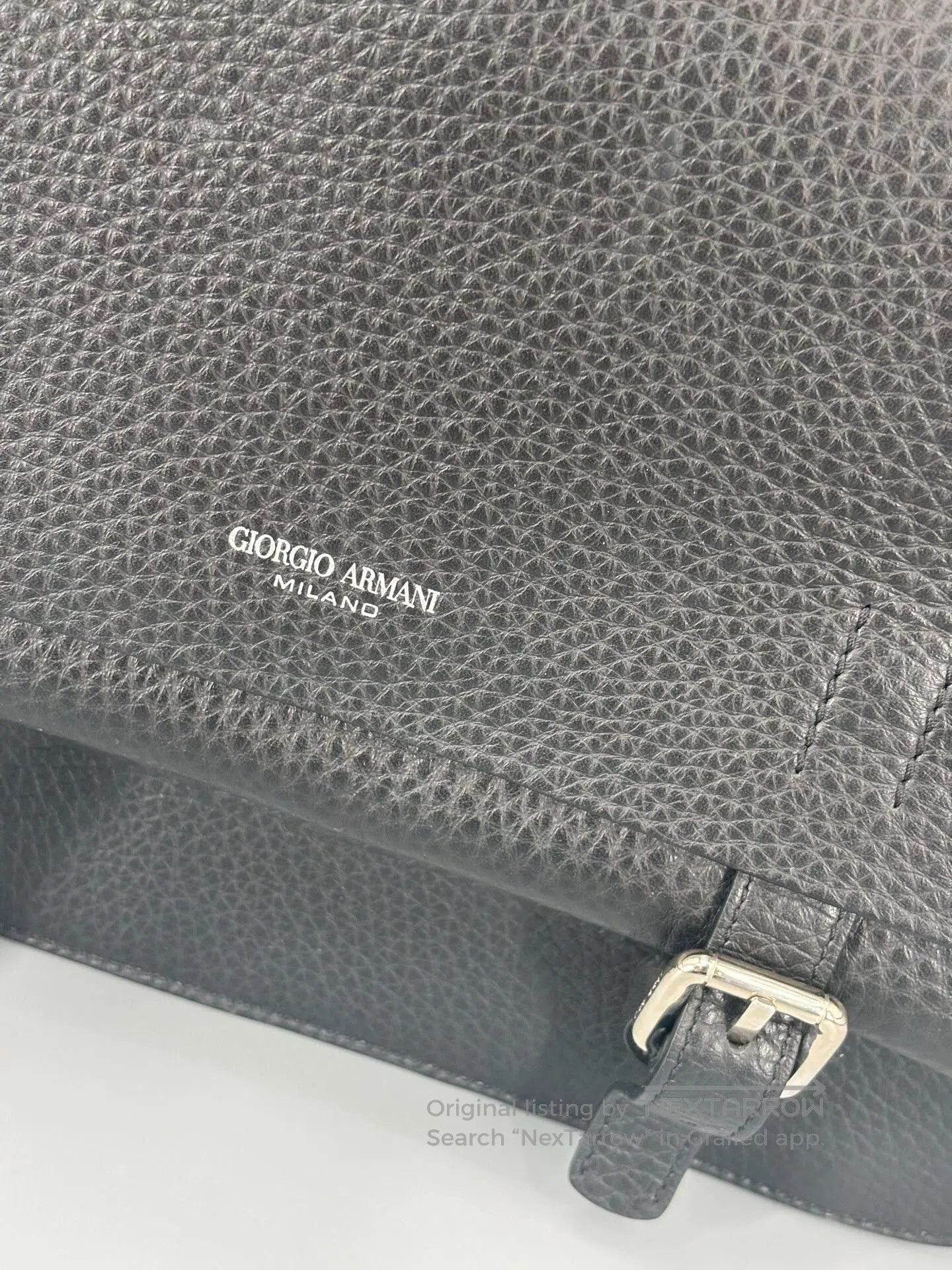 giorgio armani men's leather tote bag.