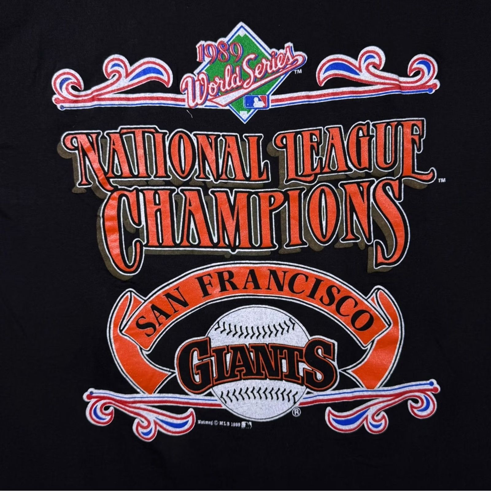 MLB VINTAGE Nutmeg MLB 1989 San Francisco Giants Black Single Stitch T-Shirt XL Mens Size L Size US L / EU 52-54 / 3 - 2 Thumbnail