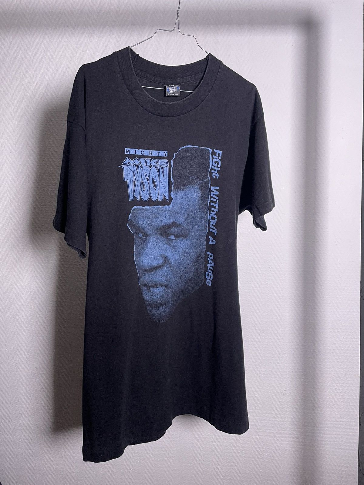 image of Vintage 90’S Mike Tyson Rap Tee Black Screen Stars Xl, Men's