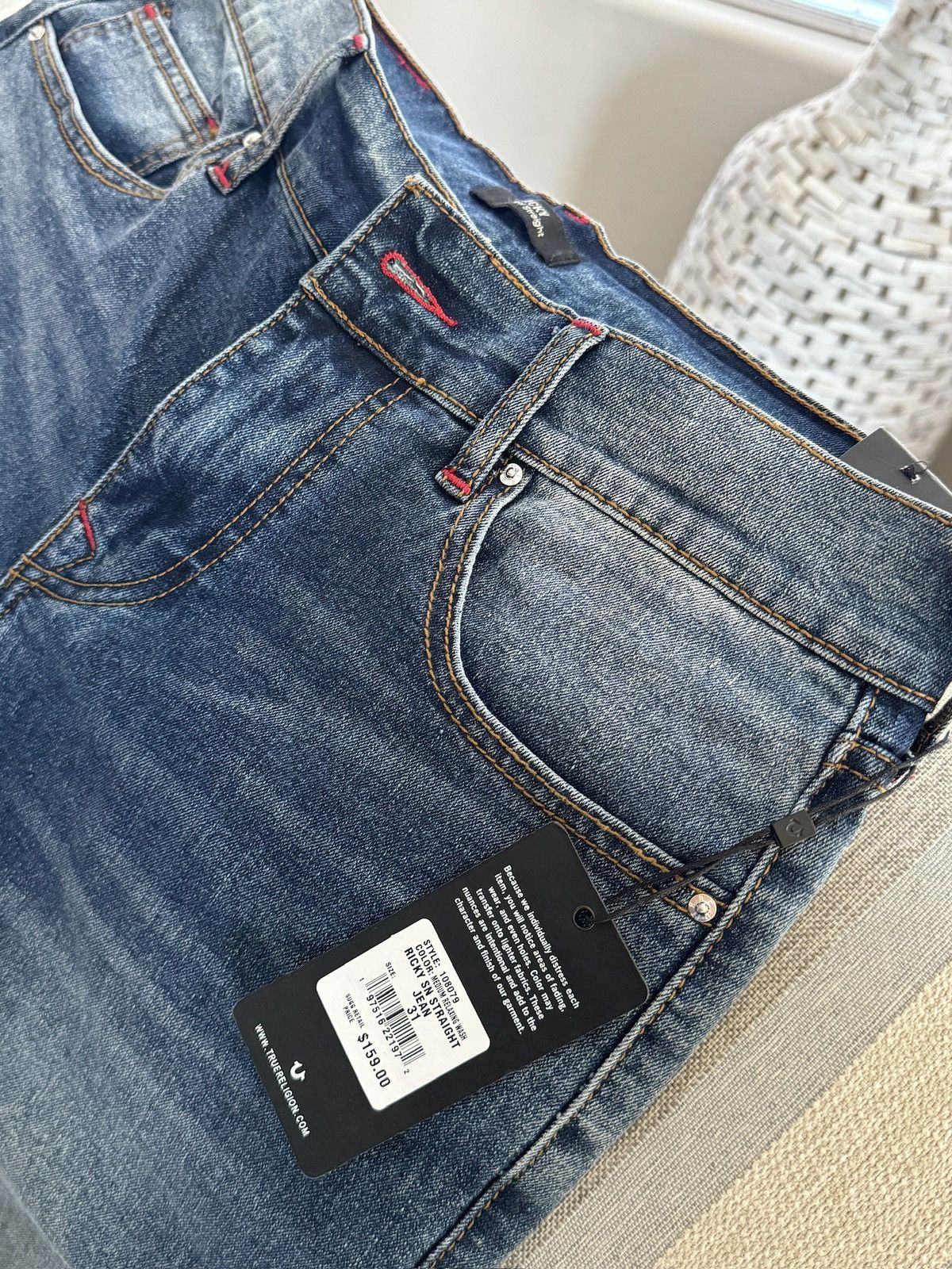 True Religion VINTAGE True Religion Red Stitch Jeans ‼️ Size US 31 - 6 Thumbnail