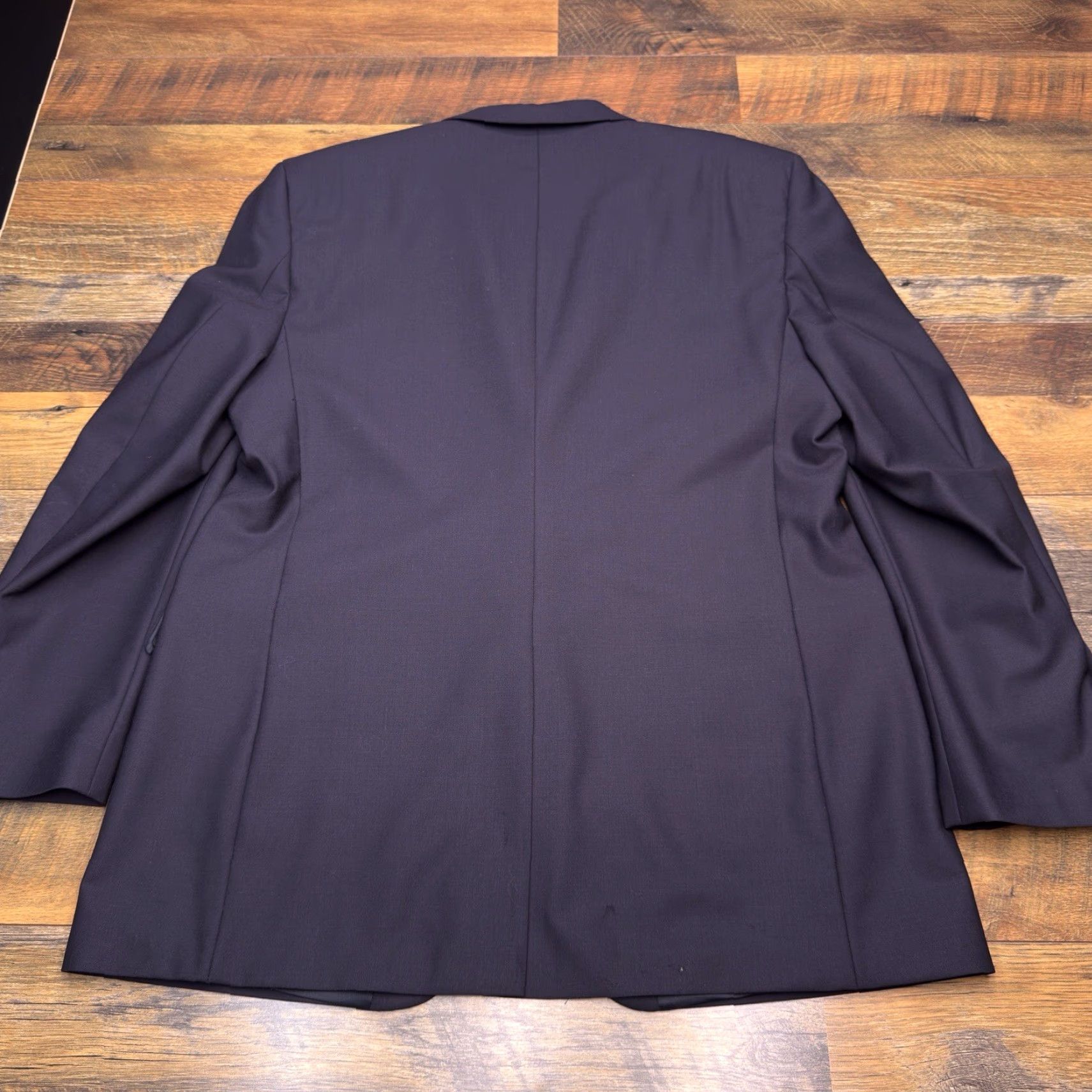Jos. A. Bank Jos A Bank Blazer Sport Coat Shirt Blue Navy 46 Long Wool Wool Blend Solid Notch Lapel 2-Button Four-Button Single-Breasted Mens Regular Vintage No Size 46R - 2 Thumbnail