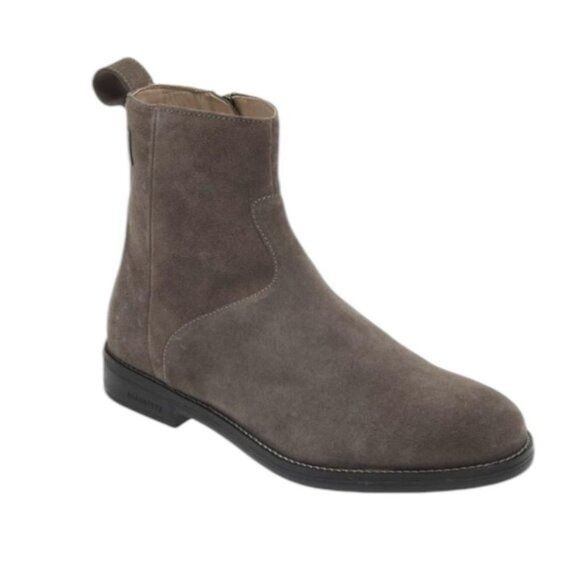 Allsaints AllSaints Mens Grey Suede Hollow Side Zip Leather Ankle Boot Size US 11 / EU 44 - 1 Thumbnail