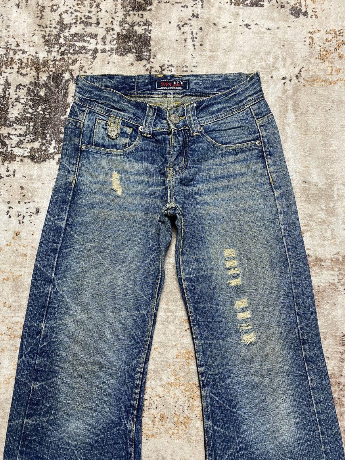 Hysteric Glamour Vintage Baggy Africa Taro Crack Mud Wash Size US 29 - 5 Thumbnail