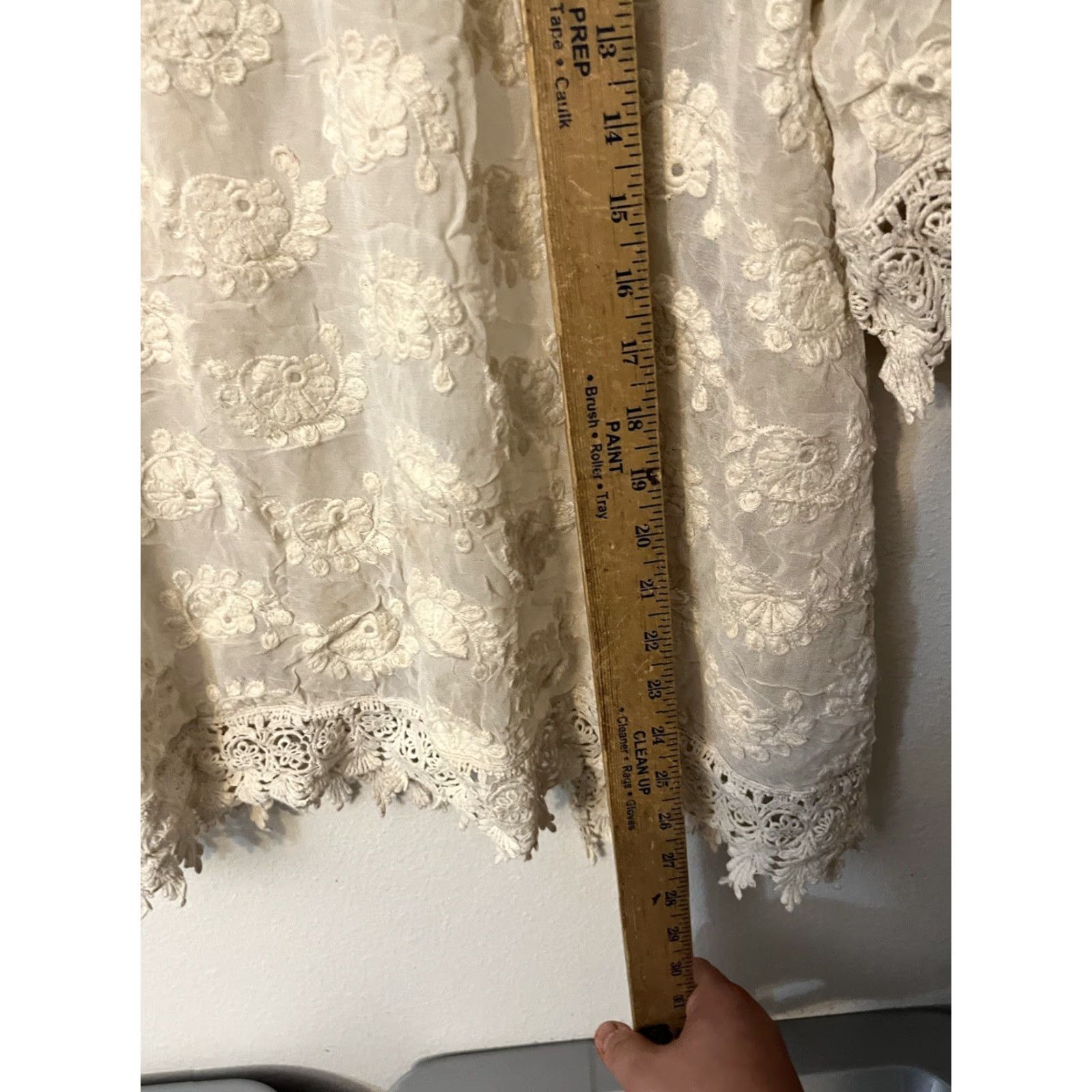 Vintage Onda de Mar Swim Cover-Up Size Small Cream Crochet Knit Fringe Size ONE SIZE - 5 Thumbnail