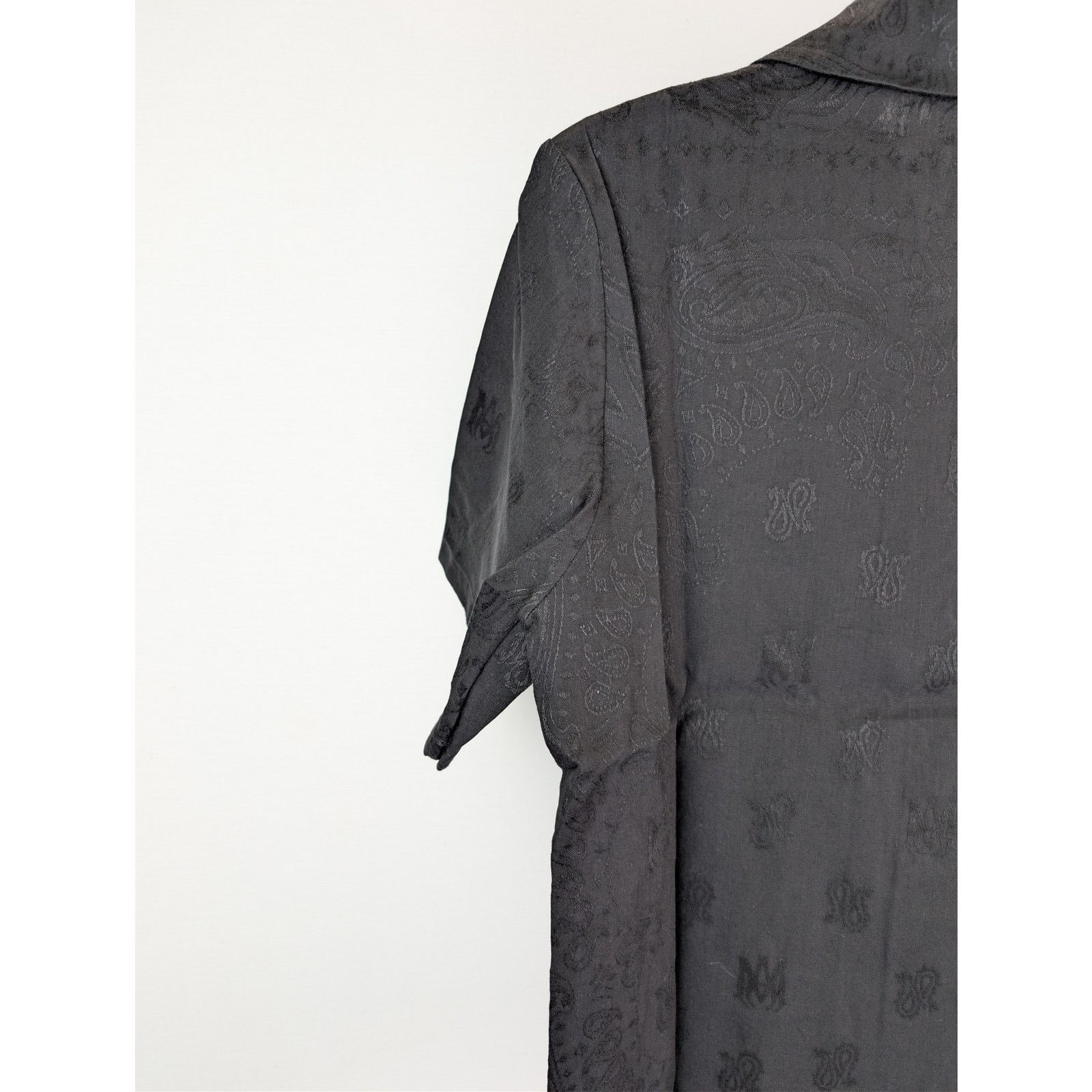 Amiri o1rshd1 MA Bandana Linen Camp Shirt in Black S Size US S / EU 44-46 / 1 - 15 Thumbnail