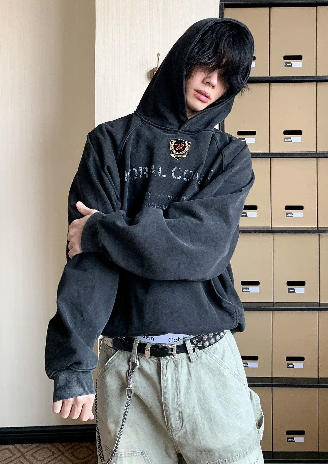 Japanese Brand × Vintage Outdoor retro punk y2k faded letters hoodie Size US L / EU 52-54 / 3 - 3 Thumbnail