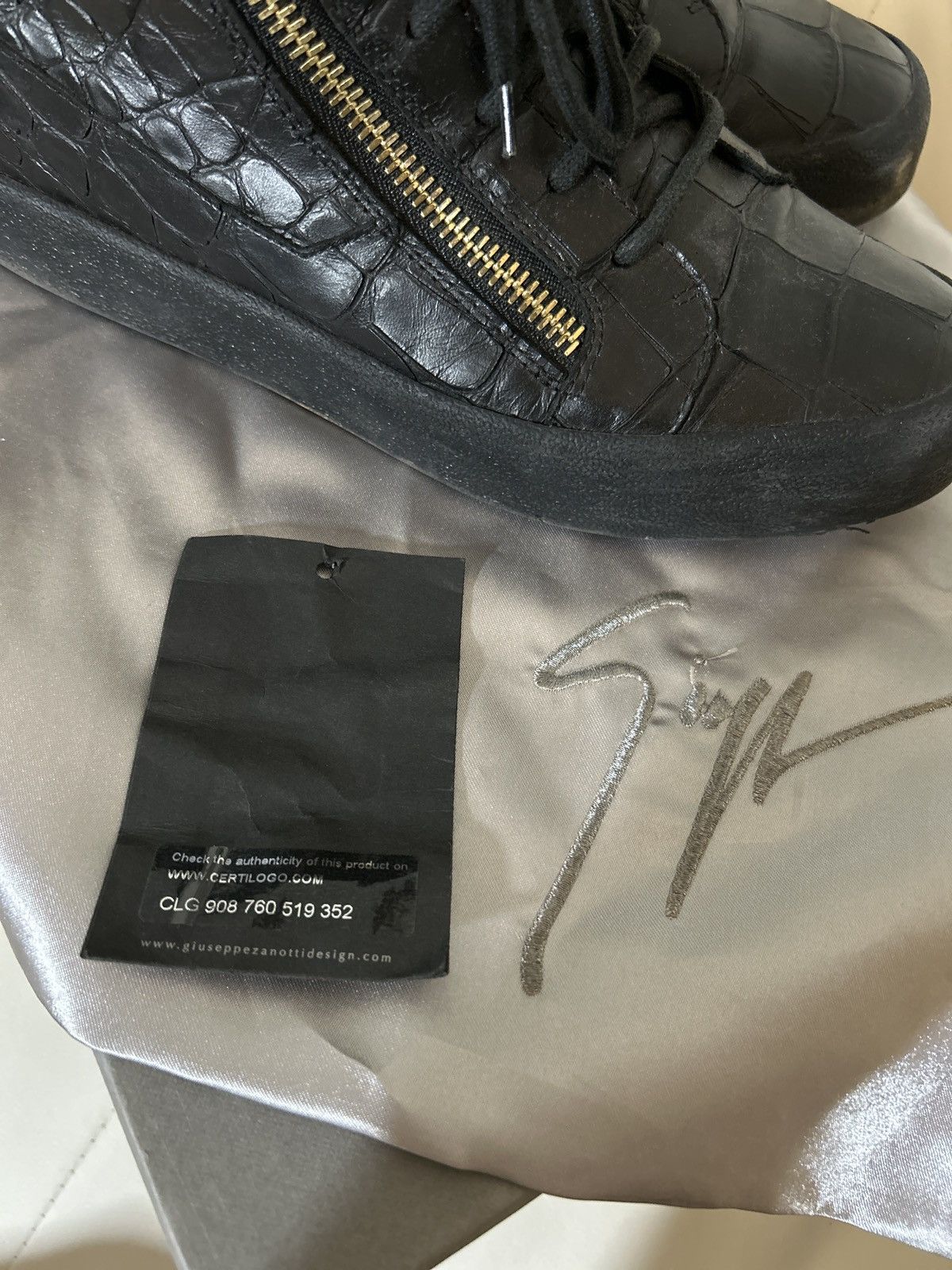 Giuseppe Zanotti Giuseppe Zanotti Matt Croc Mid Sneaker Size US 10 / EU 43 - 9 Thumbnail