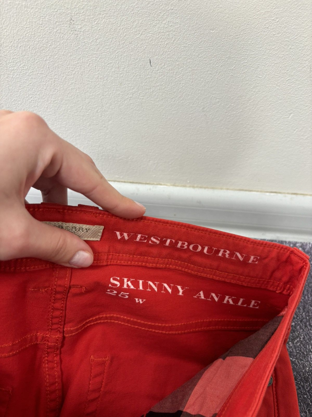Burberry Burberry Brit Westbourne Women’s Red Skinny Ankle Jeans Size 25" / US 0 / IT 36 - 10 Thumbnail