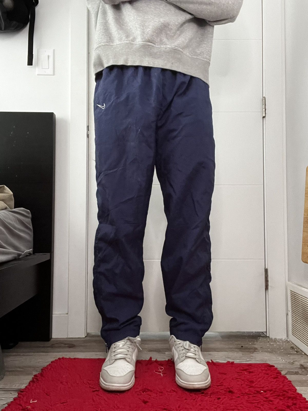 Designer × Nike × Vintage Navy Nike Trackpants Size US 36 / EU 52 - 2 Thumbnail