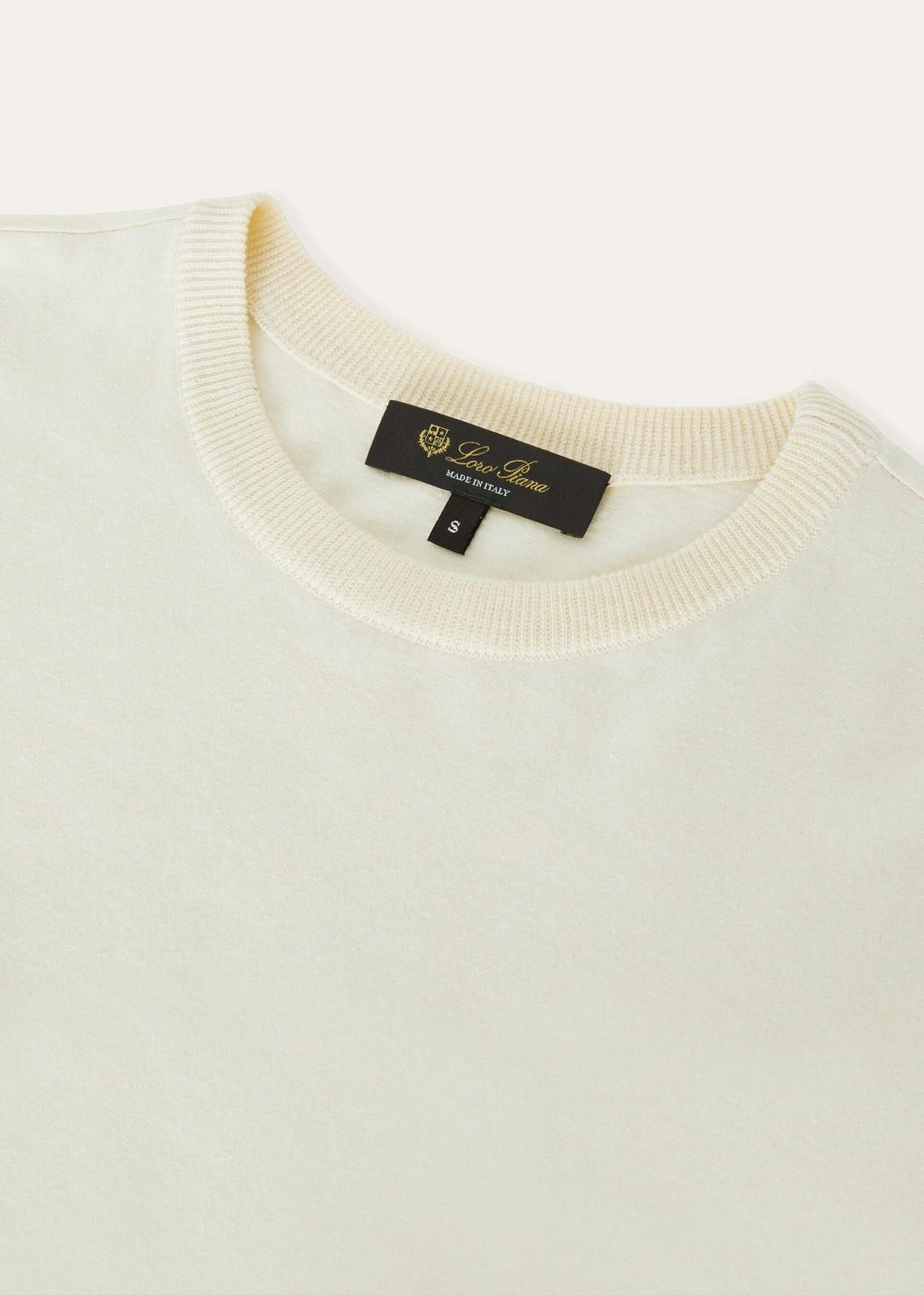 Loro Piana o1srvl11e0824 Hawke'S Short Sleeve T-Shirt in Lavender White Size XS / US 0-2 / IT 36-38 - 2 Thumbnail