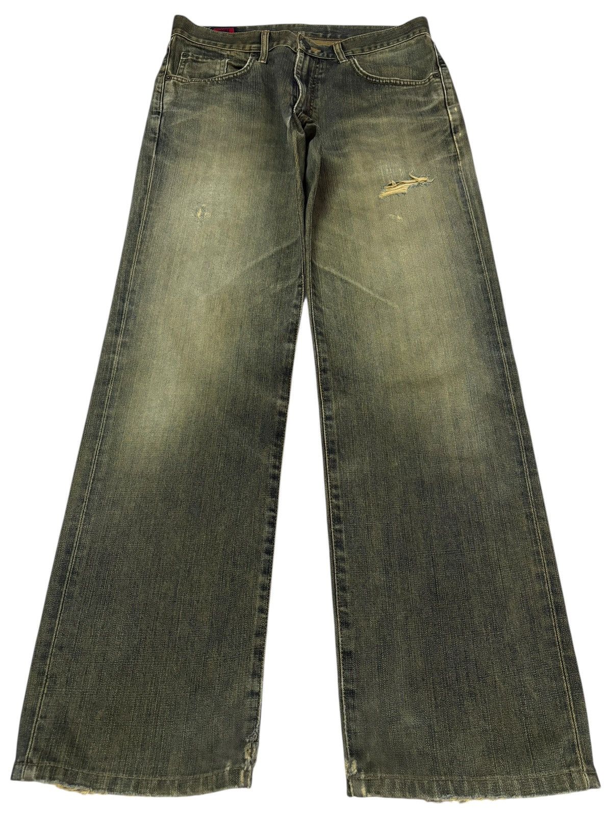 Edwin Vtg Edwin Japan 503 Mud Washed Distressed Jeans Size US 32 / EU 48 - 1 Thumbnail