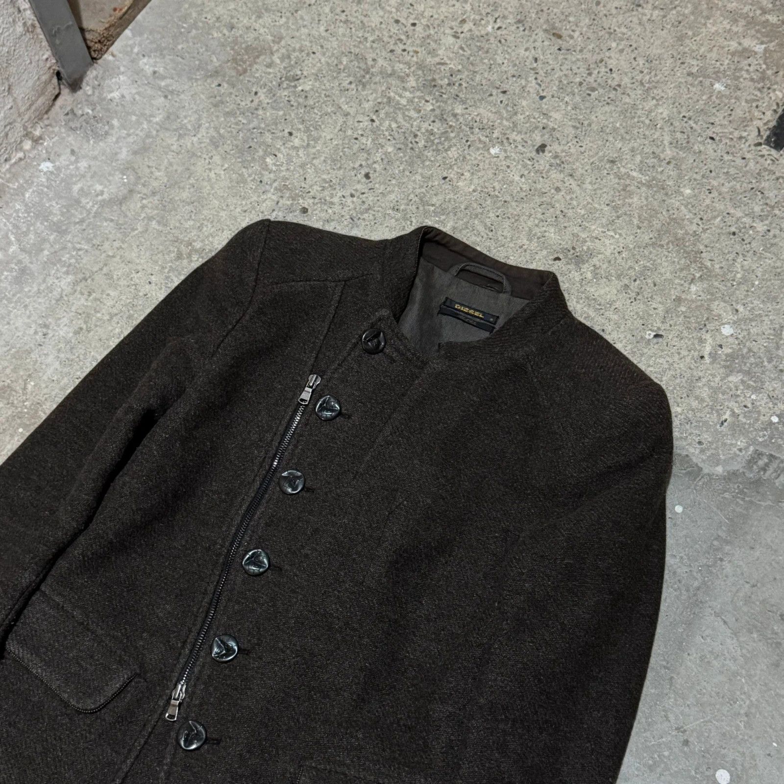 Diesel Black Gold Diesel asymmetrical buttons & zip wool sample jacket Size S / US 4 / IT 40 - 6 Thumbnail