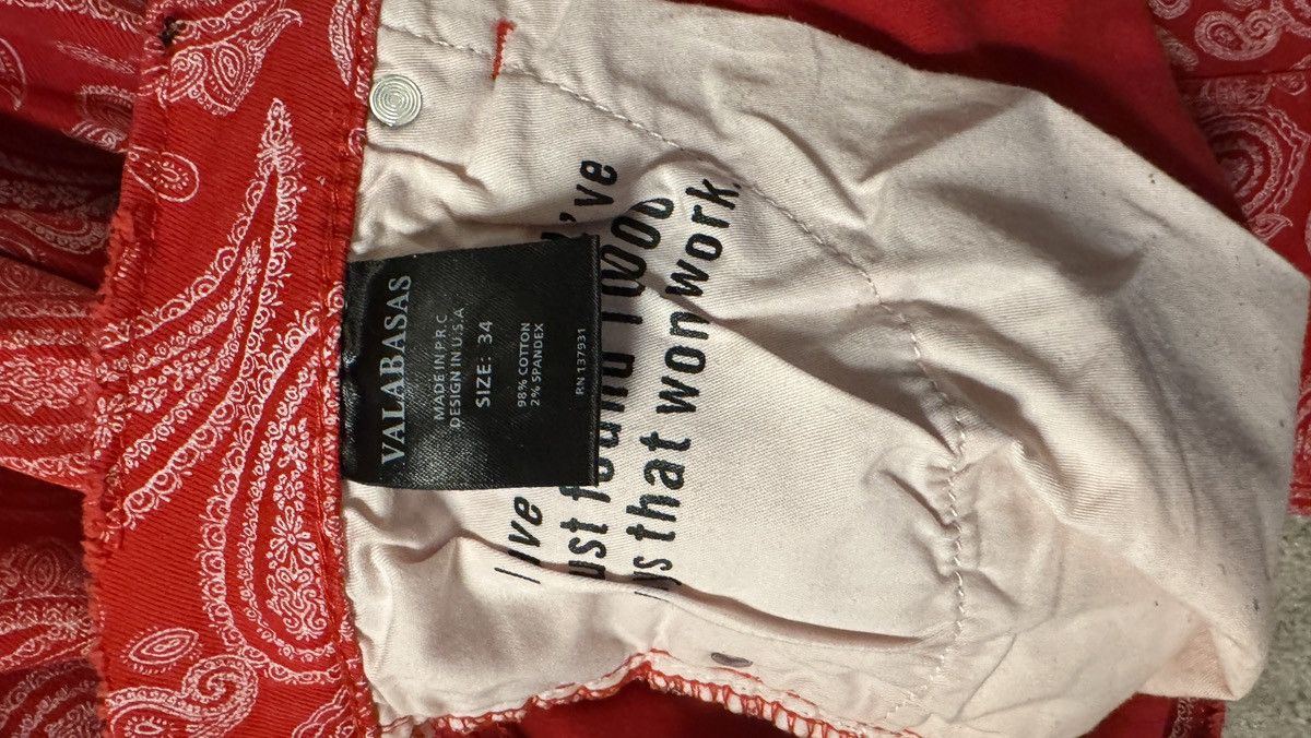 Valabasas Valabasas Red & White Paisley Print Cargo Size US 34 / EU 50 - 5 Thumbnail