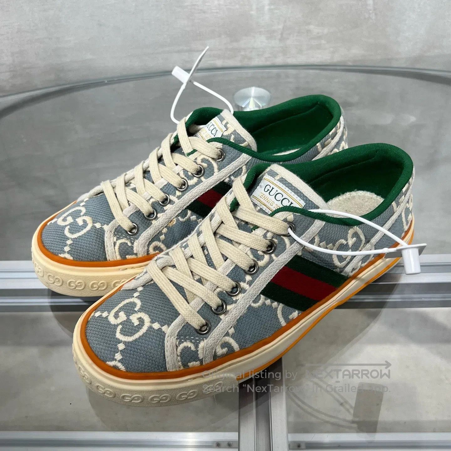 Gucci Guicci Tennis 1977 Blue Old-Fashioned Canvas Shoes Size US 6.5 / IT 36.5 - 1 Thumbnail