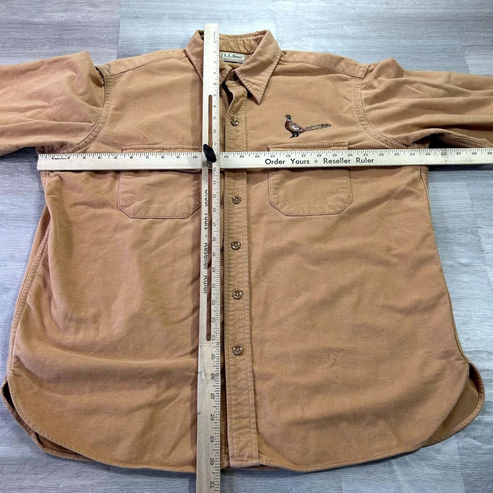 Vintage L.L. Bean Shirt Mens XL Brown Chamois Flannel Pheasant Embroidered Hunting USA Size US XL / EU 56 / 4 - 6 Thumbnail