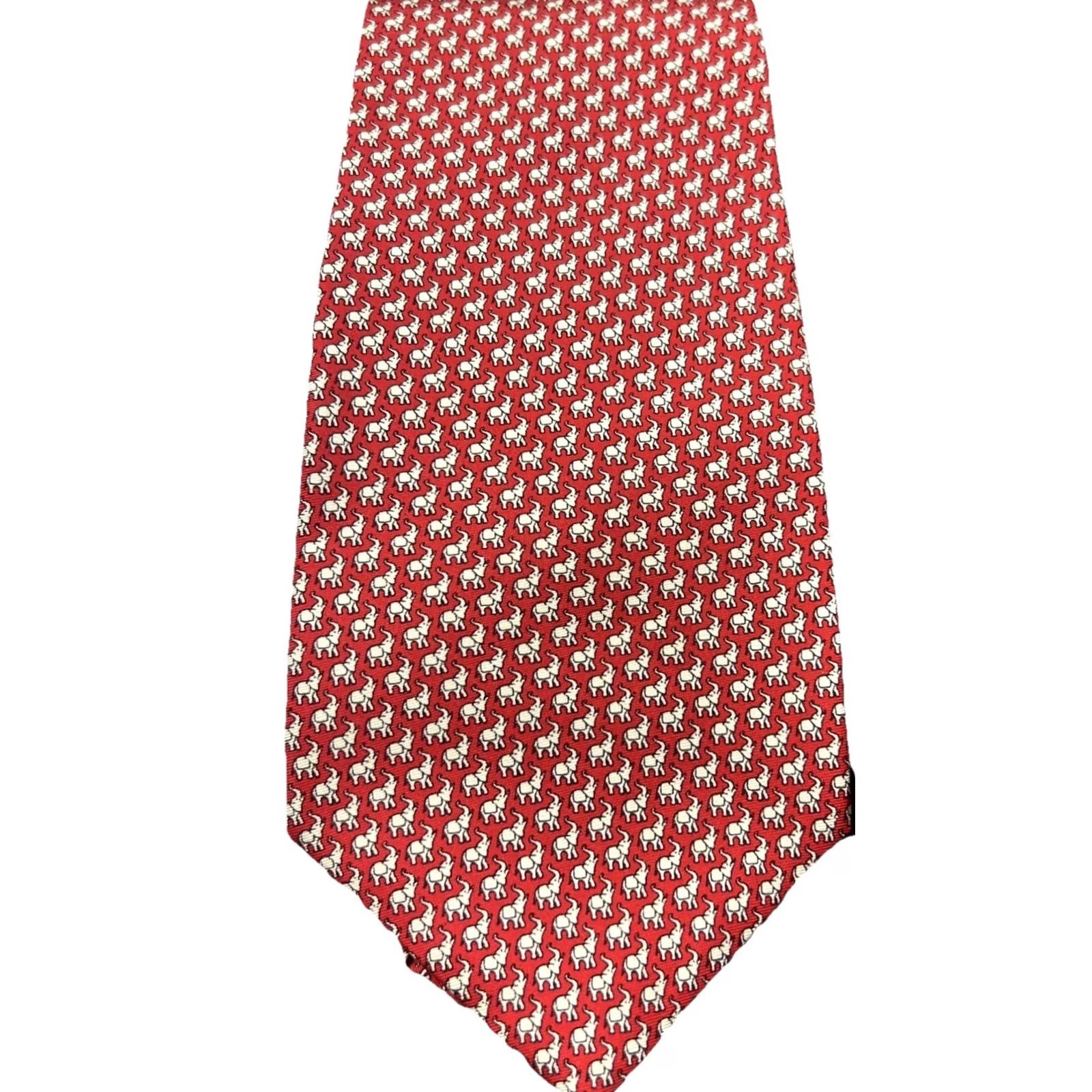 Vintage Men’s Silk Ties Red Patterned Lot Of 3 Italy USA 100% Silk Tie Set Accessories Variety Pattern Classic Mens Size ONE SIZE - 2 Thumbnail