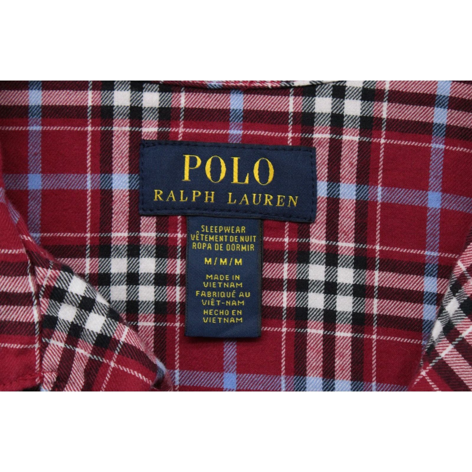 Polo Ralph Lauren Polo Ralph Lauren Pajama Top Mens Medium Red Plaid Button Up Cotton Sleepwear Night Shirt Regular 100% Cotton Size US M / EU 48-50 / 2 - 4 Thumbnail