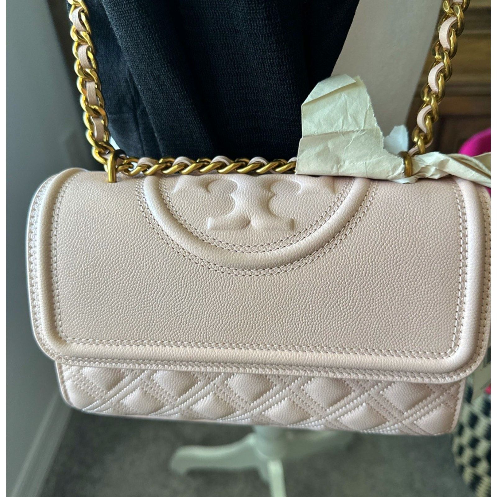 Tory Burch Blush Fleming Soft Convertible Shoulder Bag: $498 in Pink, Women's