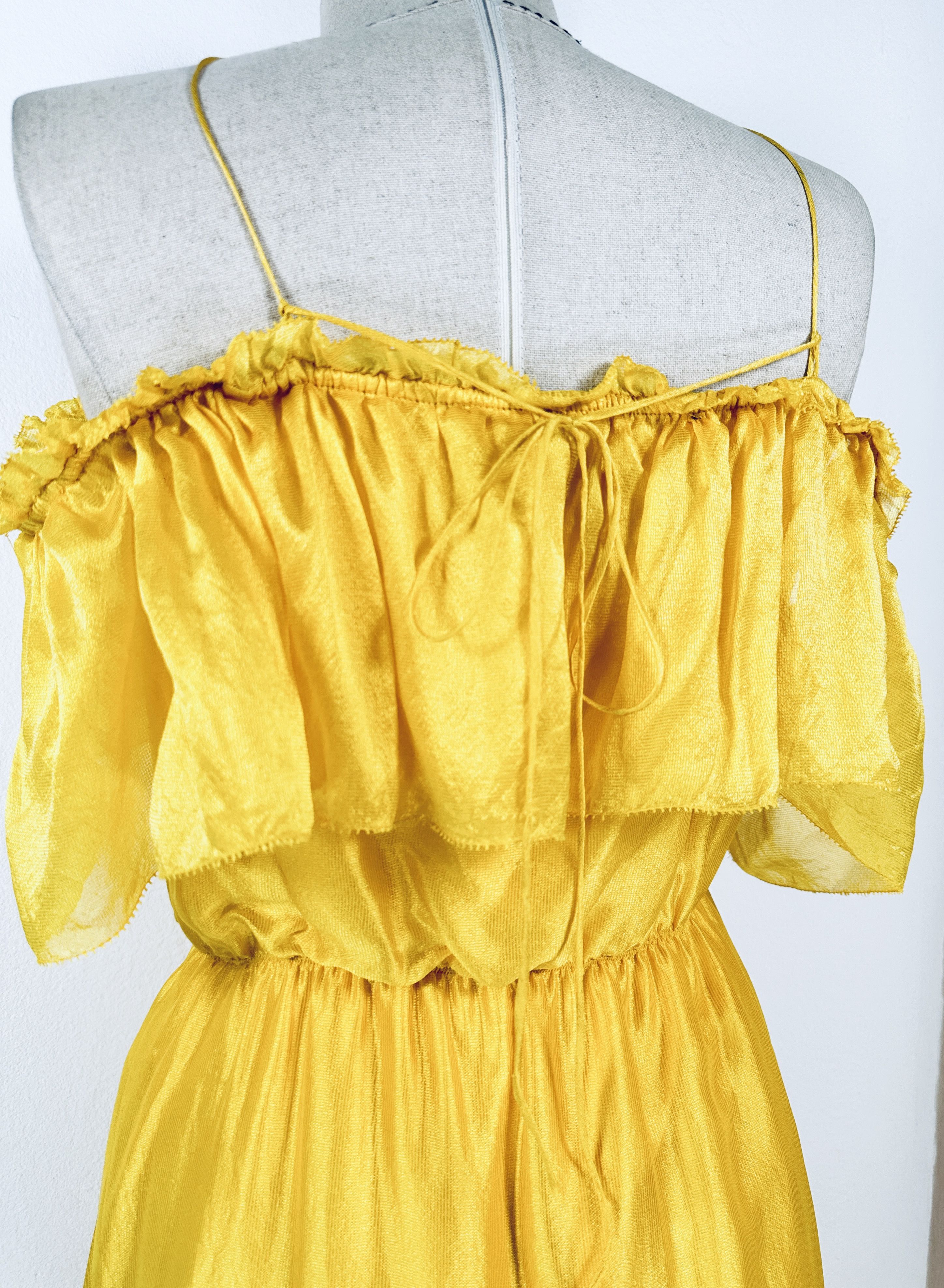 Designers Remix Yellow Silk Dress Size S / US 4 / IT 40 - 4 Thumbnail